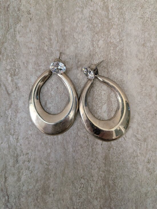 Taxco Jewelry - Vintage Taxco Sterling Silver Teardrop Dangle Earrings Nestor TJ-24 Mexico 33g